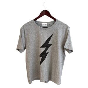 Vestige Lightning Bolt Graphic Tee Size XL – Gray Streetwear Minimalist T-Shirt